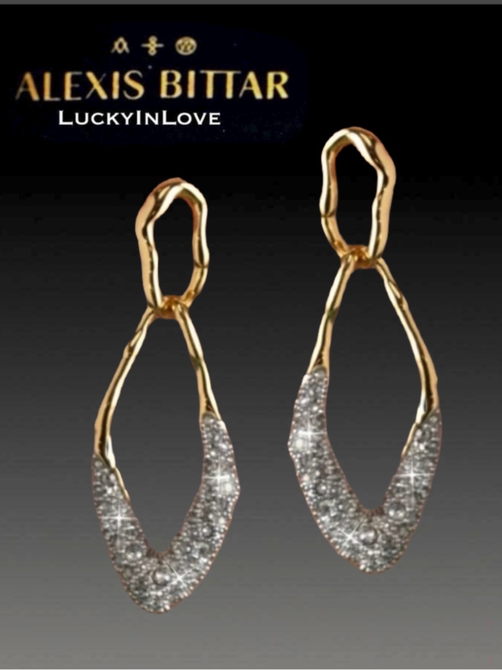 ALEXIS BITTAR • Solanales Double Link Post Gold Silver Earrings